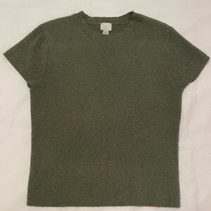 a new day Textured Crewneck Short Sleeve Sweater - Sage Green